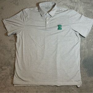 Vineyard Vines Gray Striped Polo with wildcats logo